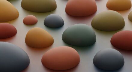 Colorful smooth stones and pebbles arranged on a flat surface creating a calming aesthetic