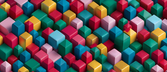 Colorful cube make bold geometric statement and look appealing. Retro vibes are present with disco influence
