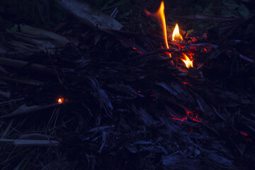 burning candles in the dark