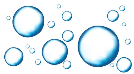 Fizzing bubbles in aquarium, diving in the sea.