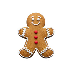 Gingerbread man cookie holiday christmas baking treat food on white background