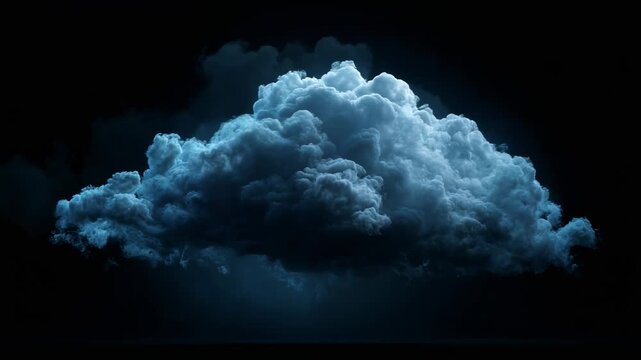 Realistic dark cloud formation with dramatic lighting for atmospheric and cinematic effects