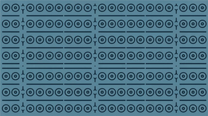 Blue geometric pattern with circular and rectangular elements