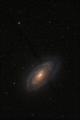 Naklejka premium Spiral galaxy glowing in the deep night sky