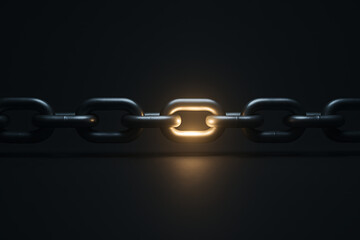 Obraz premium Highlight Your Strengths with a Bold Chain Link, Showing Teamwork, Strength, and Connection to Make Your Business Shine with This Concept