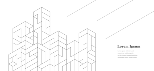 Fotobehang Abstract 幾何学 抽象 建築 テクノロジー ビジネス 背景  © Naoki Kim