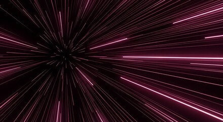 Dynamic pink light streaks radiating from a central point, creating a futuristic, high-speed motion effect, perfect for tech concepts