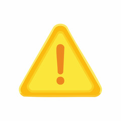 Yellow Triangular Warning Sign with Orange Exclamation Mark Caution Alert Symbol