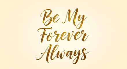 Elegant gold script font displaying the heartfelt message 'Be My Forever Always' on a soft, light background for romantic or sentimental occasions