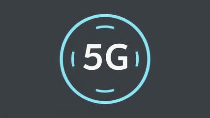 Digital 5G network signal icon representing next-generation high-speed wireless mobile technology and advanced data connectivity for future communication systems - Powered by Adobe