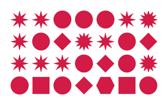 Red Geometric Shapes Arranged on Black Background circle - Powered by Adobe