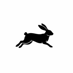 rabbit vector silhouette with white background