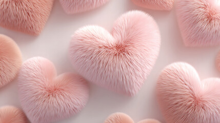 Fluffy Pink Hearts Soft Textures and Romantic Design elements for any occasion