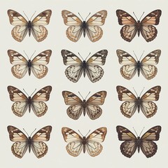 Butterfly Collection: A captivating arrangement of butterflies, showcasing the intricate details of their delicate wings in a symphony of patterns and hues.