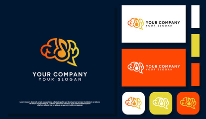 Unique logo design blending a musical note icon with a brain, symbolizing the harmony between music and the mind. Creative, modern, and dynamic.