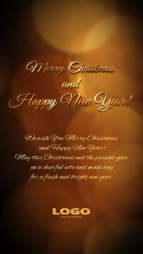 Christmas and New Year Greetings Vertical Card