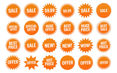 Orange starburst and circle sale offer price new wow tags