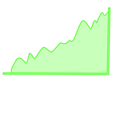 Clean green uptrend chart symbolizing growth, rising performance, and positive market movement