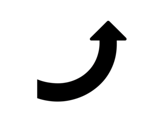 Simple black outline of an upward pointing arrow clean vector design on transparent background.
