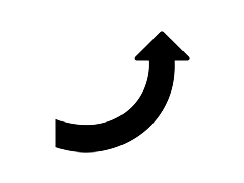 Simple black outline of an upward pointing arrow clean vector design on transparent background.