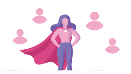 Powerful female superhero in a dynamic pose surrounded by vibrant ethereal glowing energy and abstract shapes symbolizing strength and cosmic power