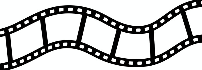 Film strip illustration waving in a minimalistic linear style