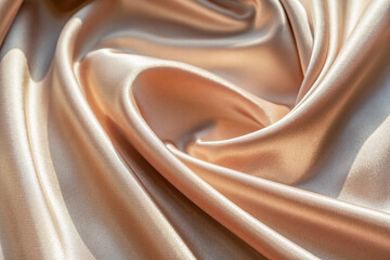Elegant folds of luxurious silk fabric texture