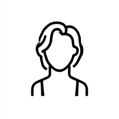 Female User Icon, minimalist and clear, profile avatar, on a white background