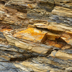Pale Yellow and Grey Sedimentary Rock Texture Close-Up Texture