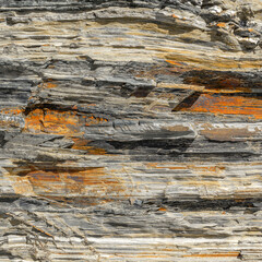 Grey Sedimentary Rock Strata Texture Close-Up Texture