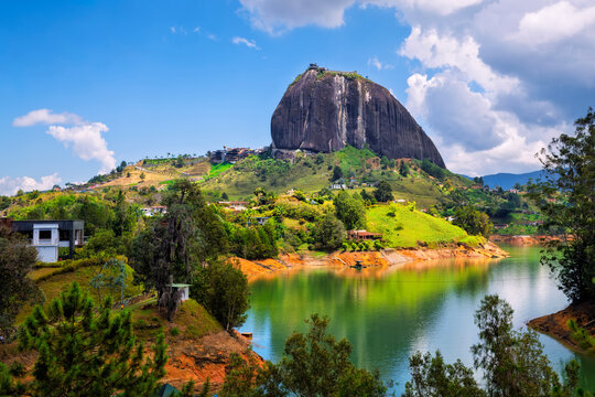 Piedra del Penol rock in Guatape town, Antioquia, Colombia