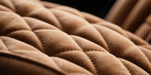 Obraz premium Close up detail of diamond quilted brown suede like fabric