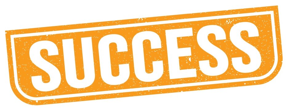 SUCCESS text written on orange stamp sign.