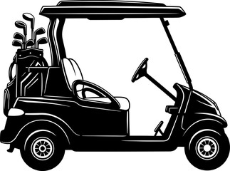 Golf Cart Silhouette Vector