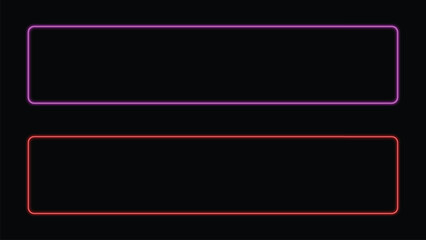 Purple and red neon rounded rectangle frames on black background