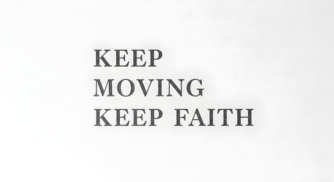 Inspirational motivational quote on a plain background emphasizing perseverance and faith with bold typography for encouragement and positivity