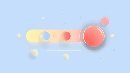 Flat vector pomodoro timer interface with floating focus bubbles, soft aesthetic UI, calming color palette, minimal productivity theme.