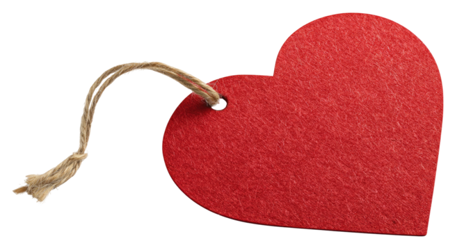 A sparkling red heart with twine perfect for designs on transparent background - Powered by Adobe