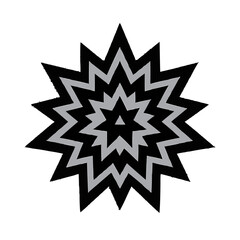 Vector illustration of isolated white Christmas snowflakes, star-like winter design element, and crystal ice decoration pattern