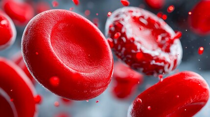 Stylized visualization of red blood cells in motion