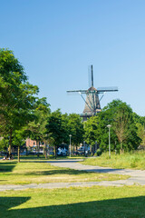 look out the windmill from Funenpark,  summer Amsterdam