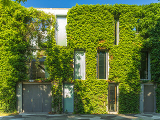 facade of a residence building in Funenpark, summer Amsterdam