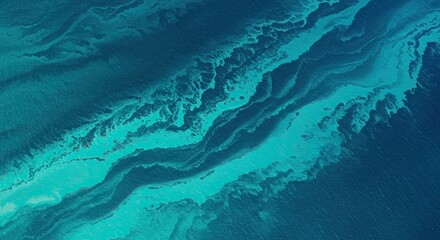 Abstract fluid art design in shades of blue and teal with dynamic textures