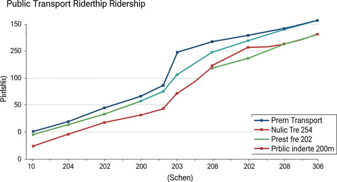 Public transport ridership graph showing trends over time