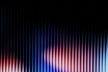 Abstract technology background with vertical glowing lines. Digital audio wave or light spectrum gradient with red and blue motion blur effect on black. © Das