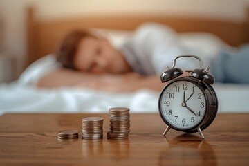 A person who sleeps out of boredom, wasting money and time. Time is money concept.

