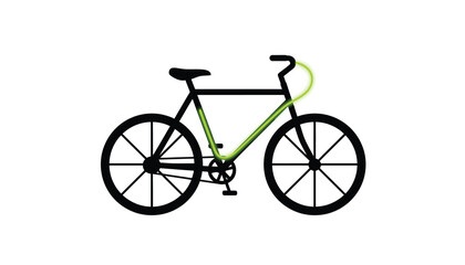 Simple bicycle illustration minimalist flat design isolated on white background for transportation and recreation concepts