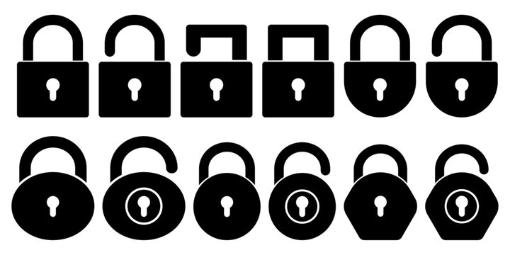 lock security icon vector symbol for privacy protection safe access data safety cyber security concept.