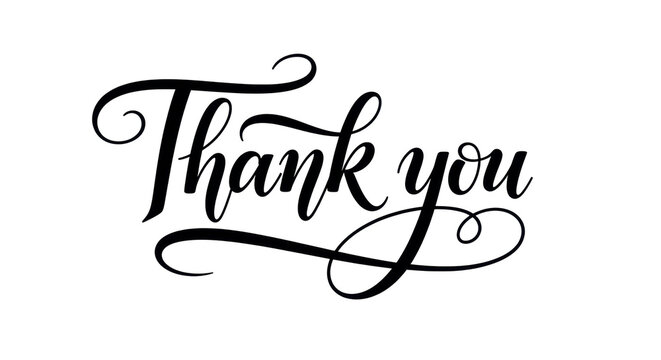 Thank You: Expressing heartfelt gratitude through elegant calligraphy, conveying sincere appreciation for kindness, support, and connection.