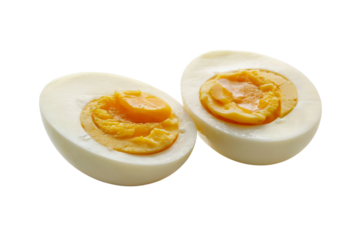 perfectly sliced hard-boiled egg . Isolated on transparent background, png